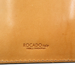 未使用 ロカド シェルコードバン イタリア馬革 ブラック 二つ折り 長財布 0742【中古】ROCADO