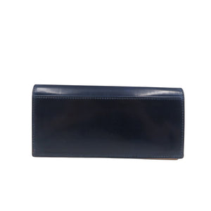 未使用 ロカド シェルコードバン イタリア馬革 ネイビー 二つ折り 長財布 0743【中古】ROCADO