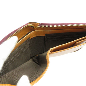 未使用 ロカド シェルコードバン イタリア馬革 ダークブラウンラウンドファスナー 二つ折り財布 0744【中古】ROCADO