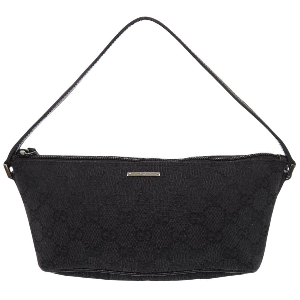 美品 グッチ 07198 GGキャンバス ブラック アクセサリーポーチ ハンドバッグ 0760【中古】GUCCI