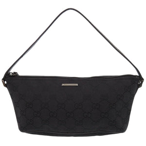 美品 グッチ 07198 GGキャンバス ブラック アクセサリーポーチ ハンドバッグ 0760【中古】GUCCI