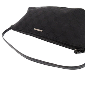美品 グッチ 07198 GGキャンバス ブラック アクセサリーポーチ ハンドバッグ 0760【中古】GUCCI
