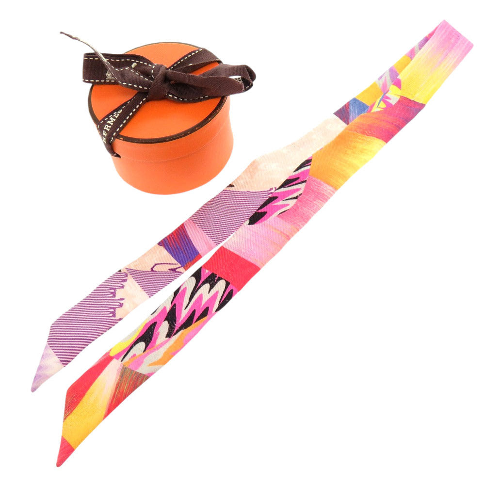 新品同様 エルメス ツイリードール 京都マーブル 限定 シルク ローズ スカーフ 0789 【中古】 HERMES