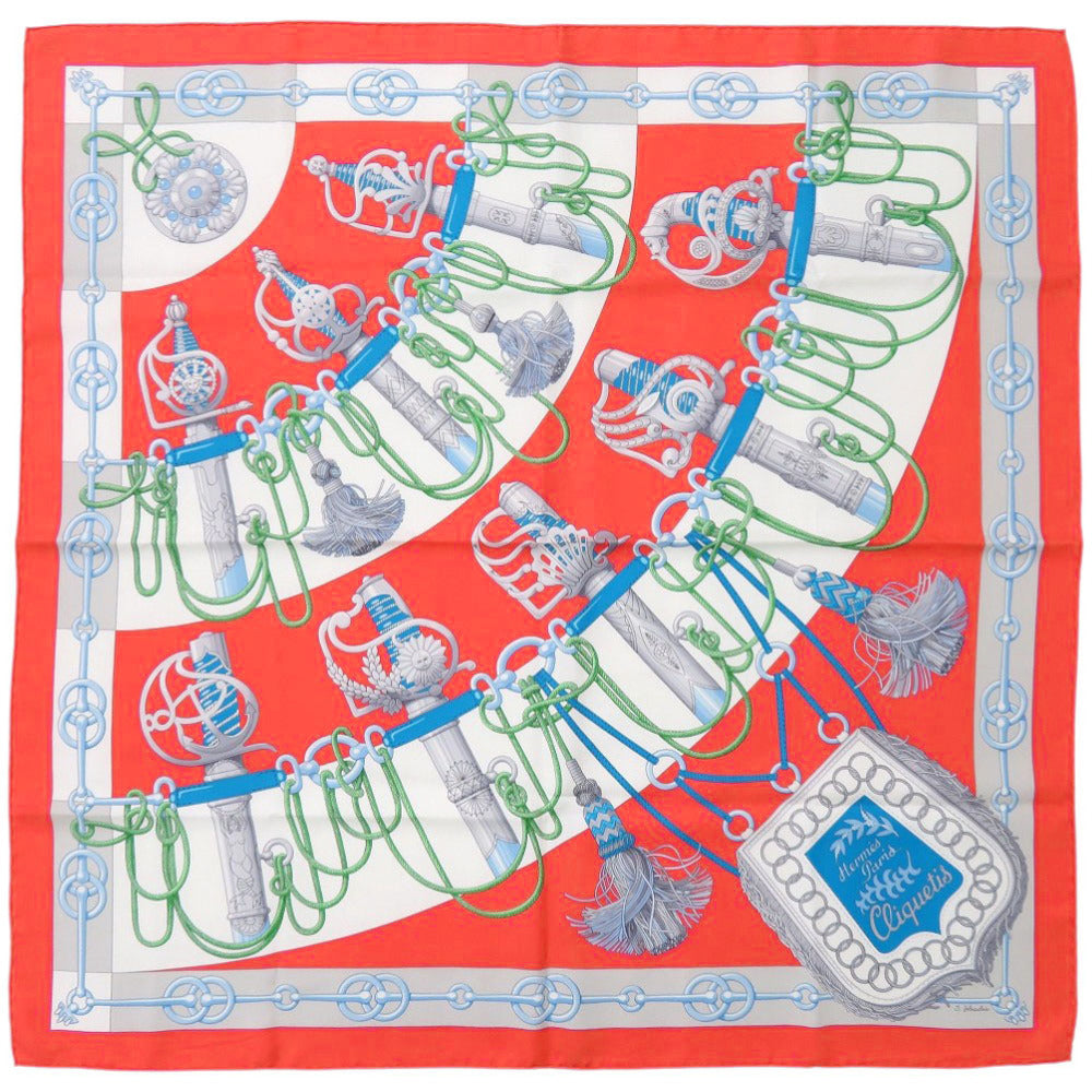 新品同様 エルメス カレ90 クリケティス シルク マルチカラー スカーフ 0795【中古】HERMES