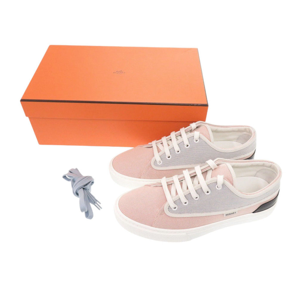 未使用 エルメス Envy エンヴィ サイズ42.5 キャンバス ピンク ブルー スニーカー 0822【中古】HERMES