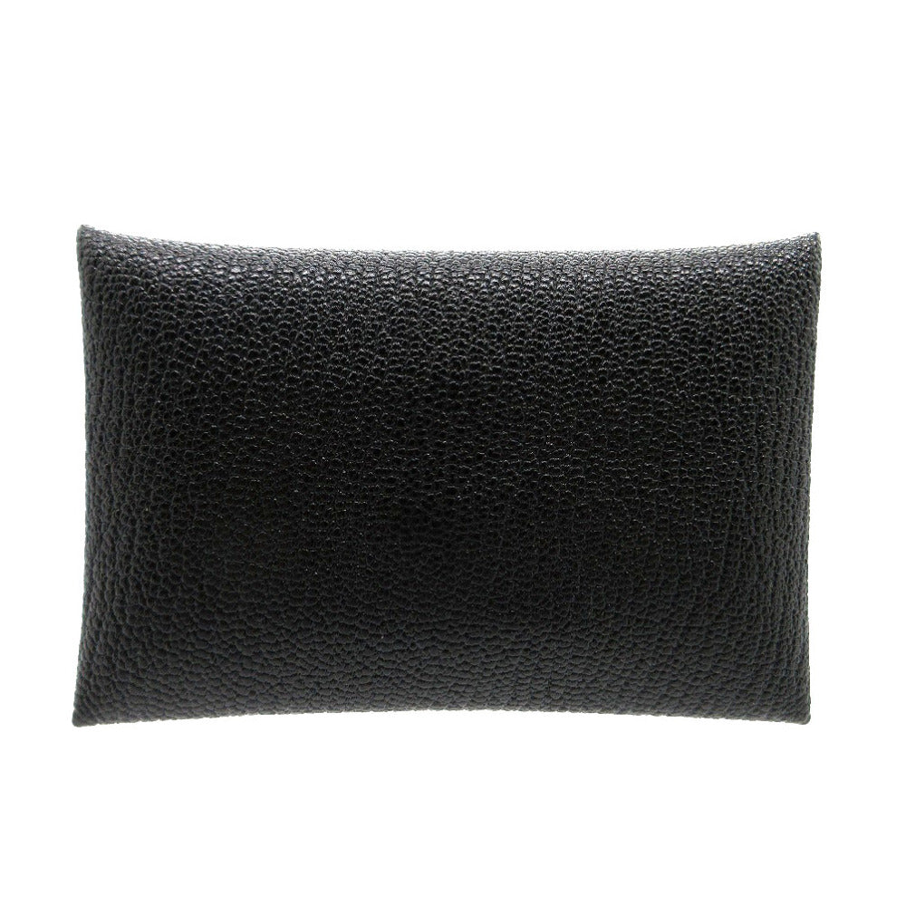 美品 エルメス カルヴィ カードケース シェーブル ブラック 黒 Z刻印(2021年製) 0829【中古】HERMES