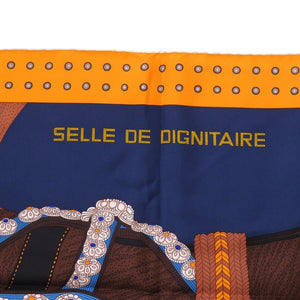 新品同様 エルメス カレ90 SELLE DE DIGNITAIRE 高官の鞍 シルク マルチカラー スカーフ 0837【中古】HERMES