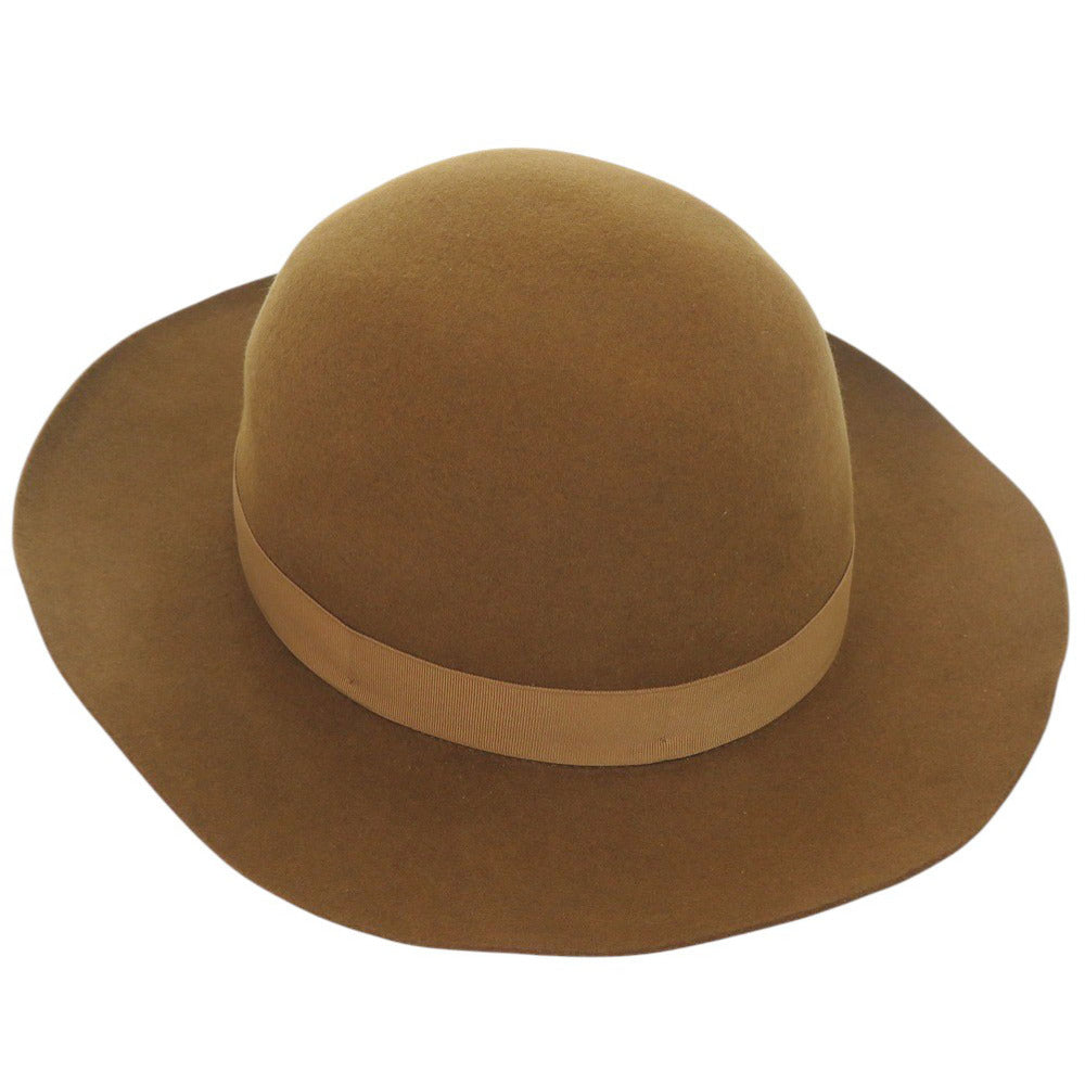 美品 ボルサリーノ フェルト サイズ61 ブラウン 帽子 ハット 茶 0842【中古】BORSALINO メンズ