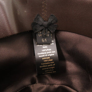 美品 ボルサリーノ フェルト サイズ61 ブラウン 帽子 ハット 茶 0842【中古】BORSALINO メンズ