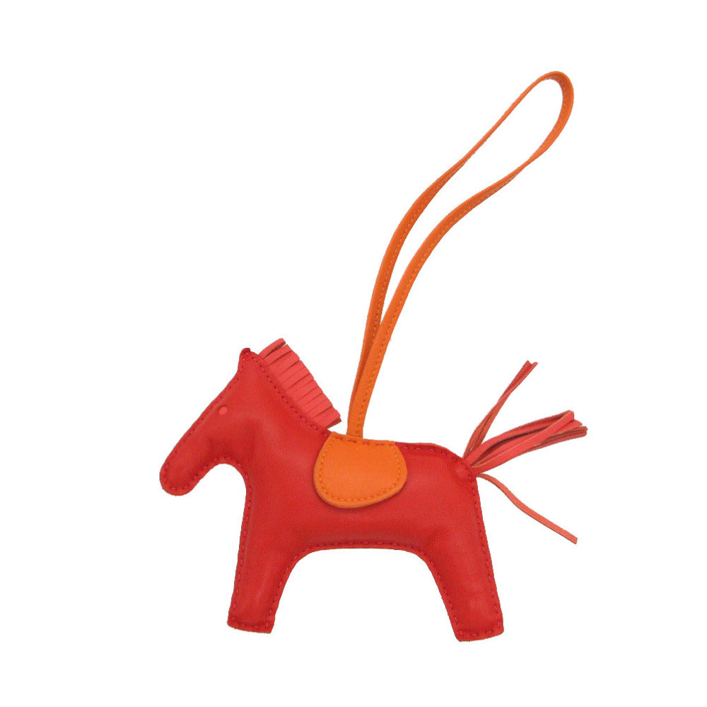 美品 エルメス ロデオMM チャーム キーホルダー アニョーミロ ルージュインディアン/ローズジャイプール/フー 赤 0855【中古】HERMES