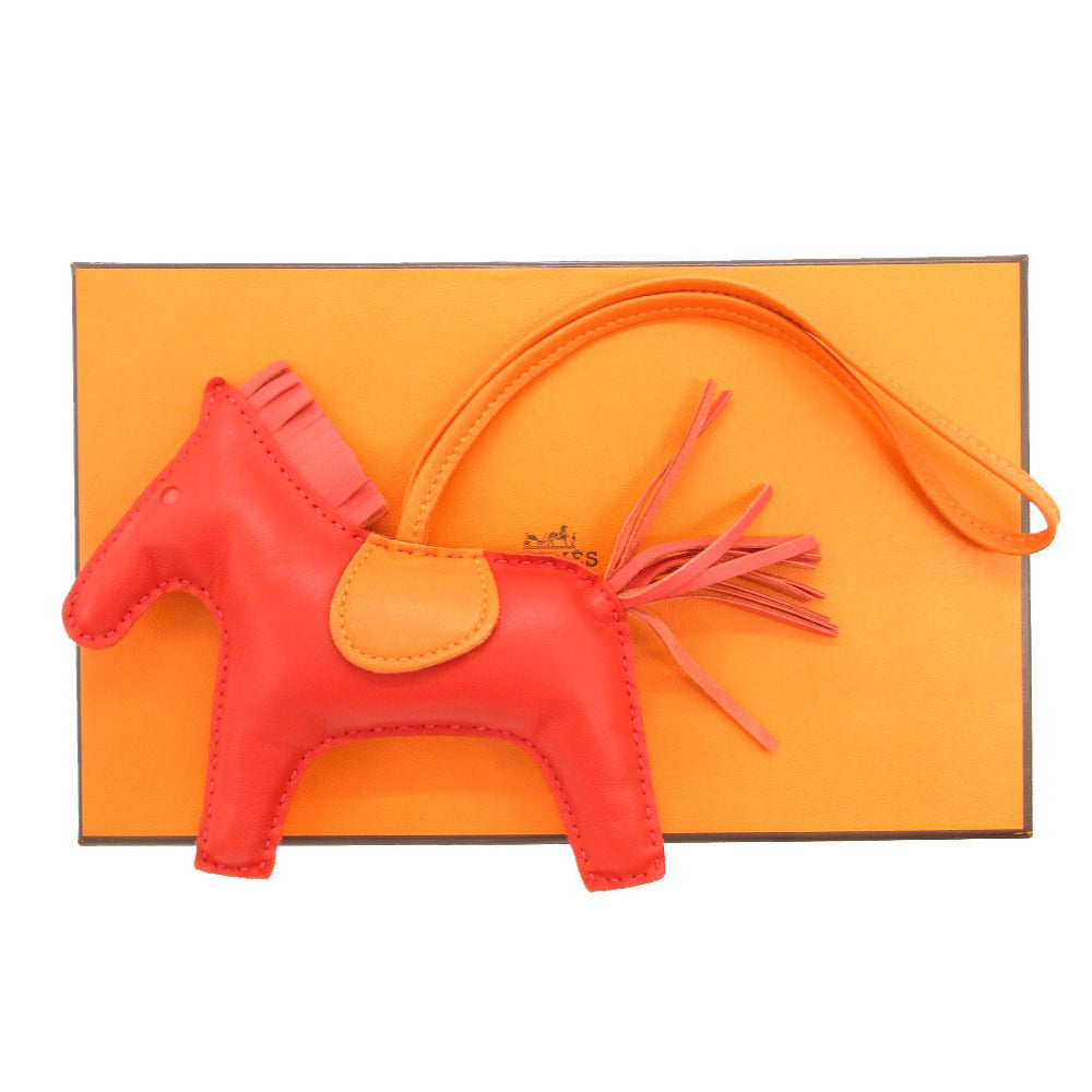 美品 エルメス ロデオMM チャーム キーホルダー アニョーミロ ルージュインディアン/ローズジャイプール/フー 赤 0855【中古】HERMES