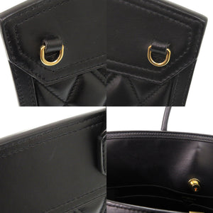 バーバリー レザー ブラック 2WAY ハンドバッグ ショルダーバッグ 黒 0874【中古】BURBERRY
