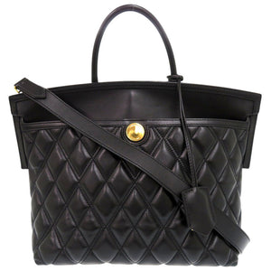 バーバリー レザー ブラック 2WAY ハンドバッグ ショルダーバッグ 黒 0874【中古】BURBERRY