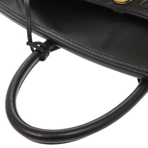 バーバリー レザー ブラック 2WAY ハンドバッグ ショルダーバッグ 黒 0874【中古】BURBERRY