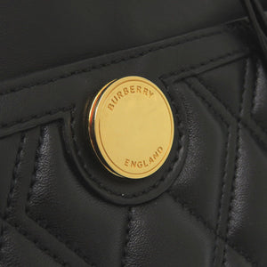バーバリー レザー ブラック 2WAY ハンドバッグ ショルダーバッグ 黒 0874【中古】BURBERRY