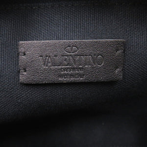 美品 ヴァレンティノ・ガラヴァーニ レザー ブラック ボディバッグ ウエストバッグ 黒 0900【中古】Valentino Garavani