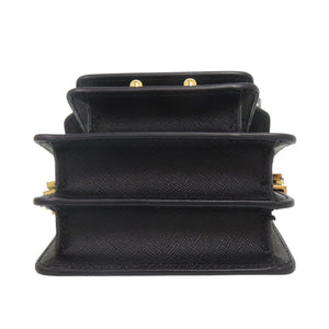 新品同様 マルニ ミニ トランク レザー ブラック ショルダーバッグ 黒 0901【中古】MARNI