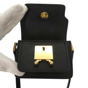 新品同様 マルニ ミニ トランク レザー ブラック ショルダーバッグ 黒 0901【中古】MARNI