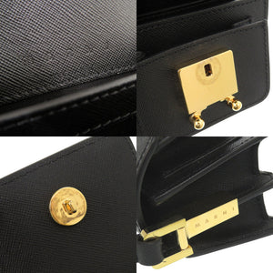 新品同様 マルニ ミニ トランク レザー ブラック ショルダーバッグ 黒 0901【中古】MARNI