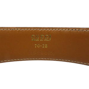 美品 グッチ 036‐519‐2964 GGロゴ 70-28 レザー ゴールド金具 ブラック 黒 ベルト 0909【中古】GUCCI