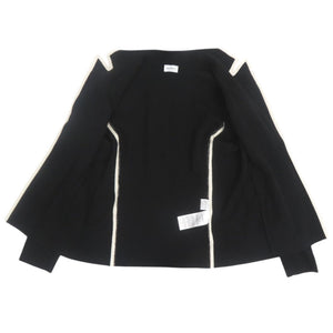 新品同様 サルヴァトーレフェラガモ ウール サイズL ブラック ホワイト ニットジャケット アウター 0918【中古】Salvatore Ferragamo