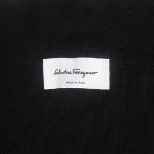 新品同様 サルヴァトーレフェラガモ ウール サイズL ブラック ホワイト ニットジャケット アウター 0918【中古】Salvatore Ferragamo