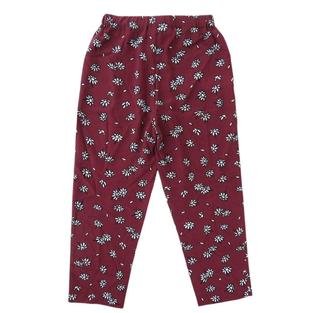 新品同様 マルニ Frank Navin フランクナヴィン コラボ 総柄 シルク サイズ38 ボルドー パンツ 0958【中古】MARNI
