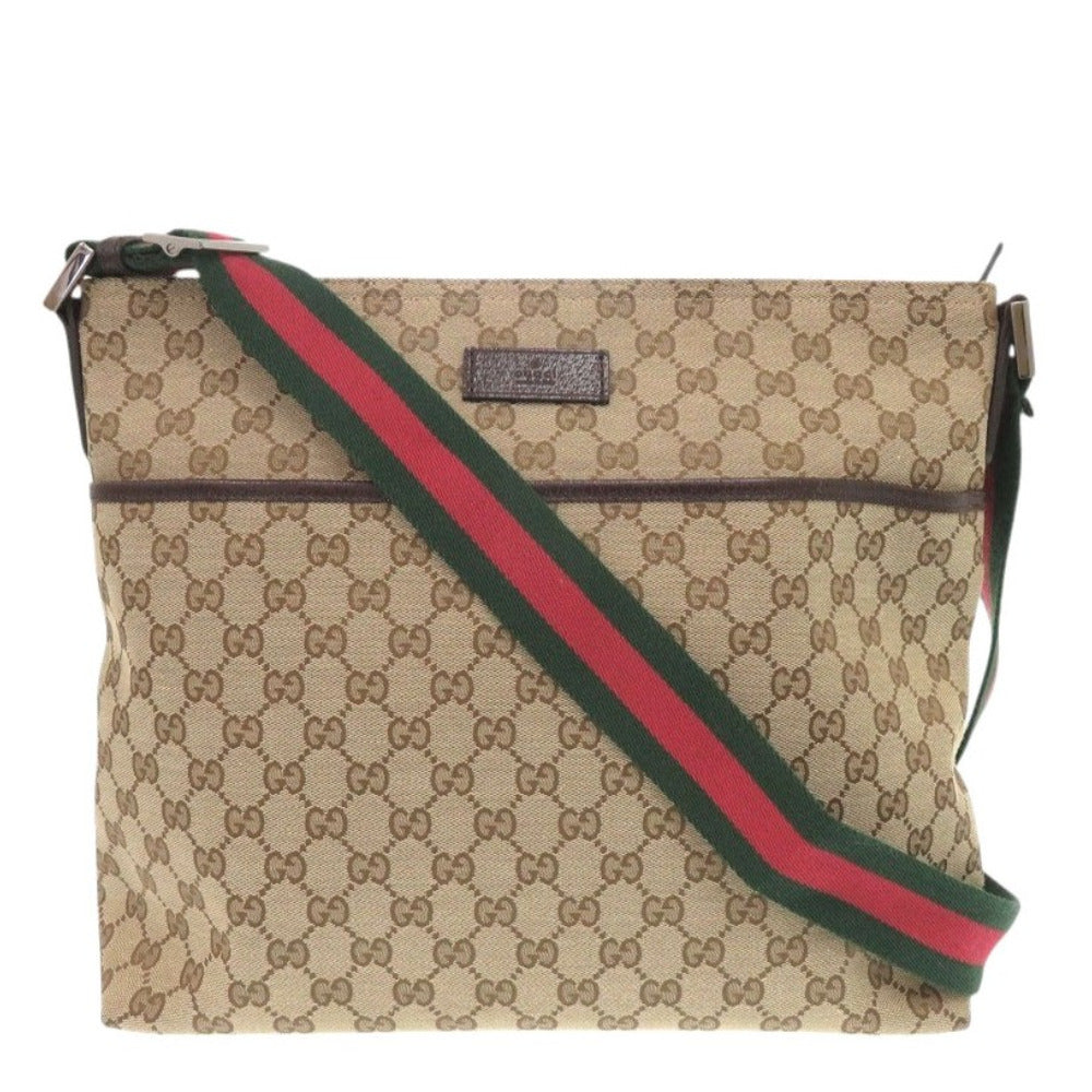 新品同様 グッチ シェリーライン 189751 GGキャンバス ベージュ ショルダーバッグ 0959【中古】GUCCI