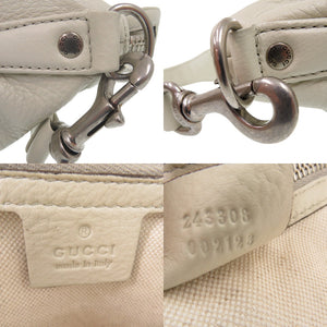 美品 グッチ ワンショルダー ショルダーバッグ メッセンジャーバッグ 243308 002123 レザー アイボリー 0960【中古】GUCCI