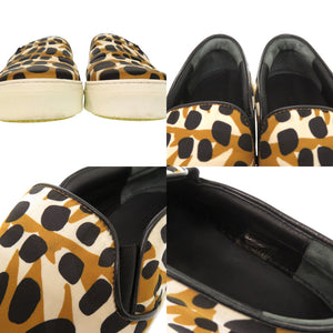 新品同様 セリーヌ フィービー アニマル柄 サイズ42 ナイロン ブラウン スリッポン 0962【中古】CELINE