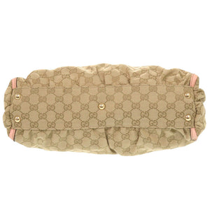 美品 グッチ アビー GGキャンバス レザー 189831 ベージュ ピンク ハンドバッグ トートバッグ 0974【中古】GUCCI