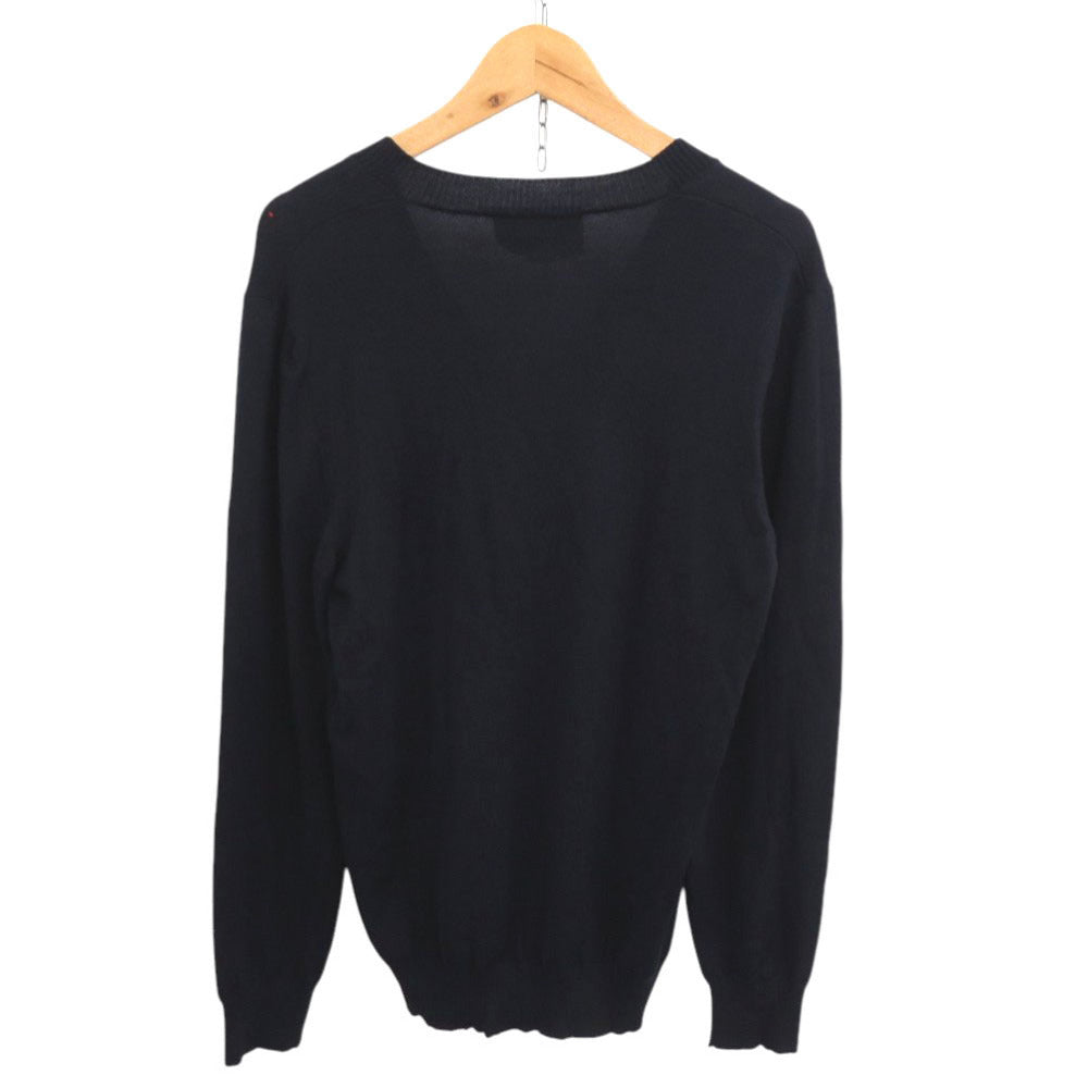 美品 グッチ Vネック ウール サイズL ネイビー ニット セーター 0978【中古】GUCCI