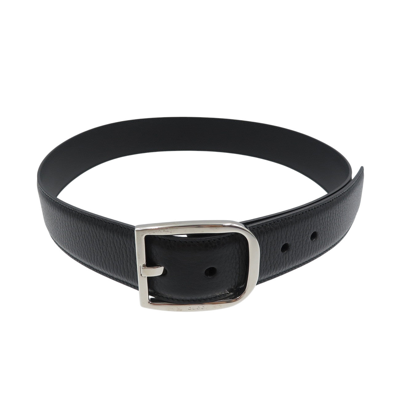 未使用 グッチ 449716 アウトレット品 85/34 レザー シルバー金具 ブラック 黒 ベルト 0984【中古】GUCCI