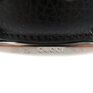 未使用 グッチ 449716 アウトレット品 85/34 レザー シルバー金具 ブラック 黒 ベルト 0984【中古】GUCCI