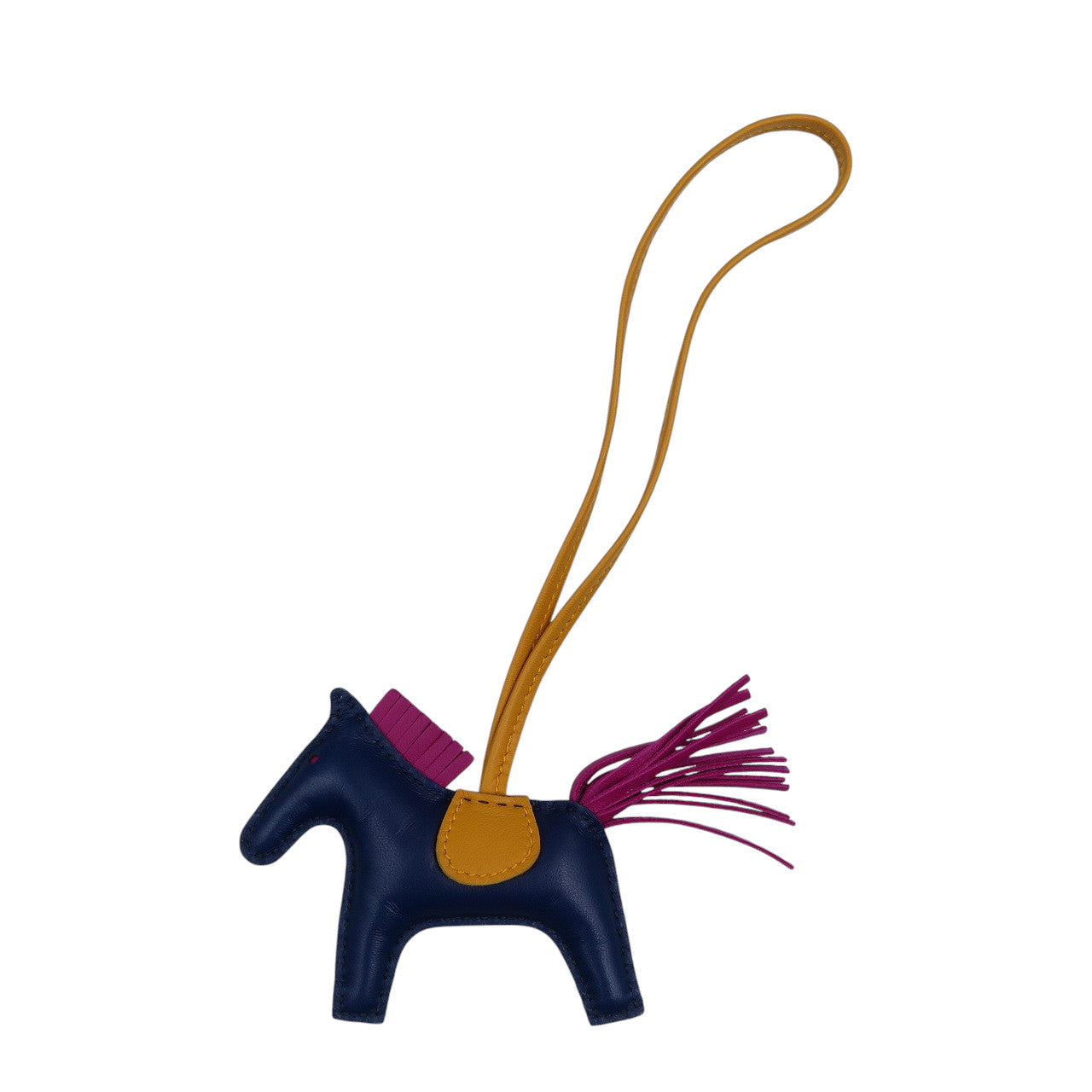 美品 エルメス ロデオPM アニョーミロ ブルーサフィール ローズパープル ジョーヌドール C刻印 バッグチャーム 0992【中古】HERMES