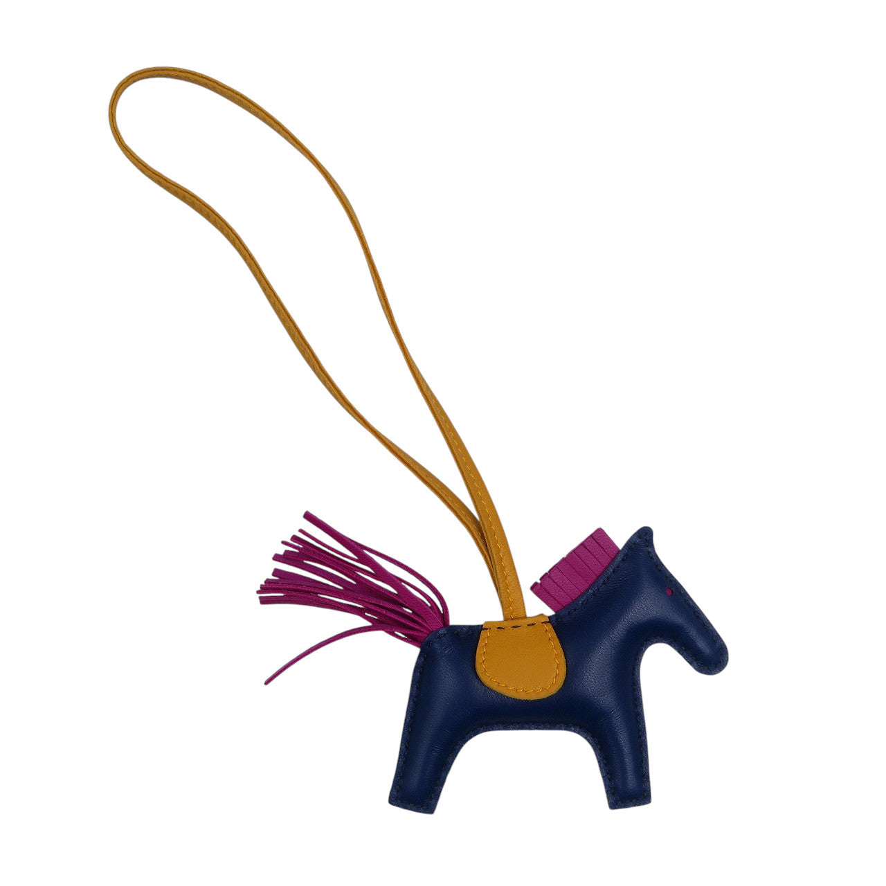 美品 エルメス ロデオPM アニョーミロ ブルーサフィール ローズパープル ジョーヌドール C刻印 バッグチャーム 0992【中古】HERMES