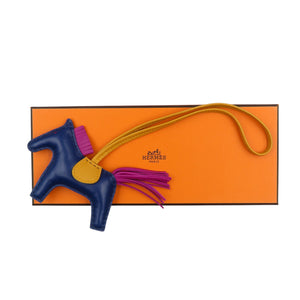 美品 エルメス ロデオPM アニョーミロ ブルーサフィール ローズパープル ジョーヌドール C刻印 バッグチャーム 0992【中古】HERMES