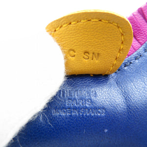 美品 エルメス ロデオPM アニョーミロ ブルーサフィール ローズパープル ジョーヌドール C刻印 バッグチャーム 0992【中古】HERMES