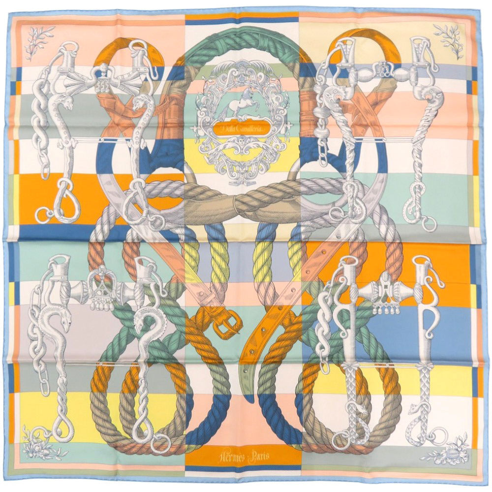 未使用品 エルメス カレ90 ダブルフェイス デッラ カヴァッレリア シルク マルチカラー スカーフ 0993【中古】HERMES