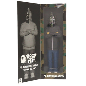 未使用 アベイシングエイプ フィギュア シャーク星人 SHARK SEIJIN 1J80185001 PVC ブラック オブジェ 黒 0995【中古】A BATHING APE