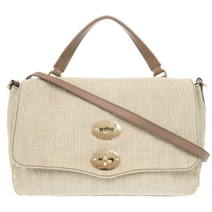 美品 ザネラート ポスティーナ キャンバス ベージュ 2WAY ハンドバッグ ショルダーバッグ 1000【中古】ZANELLATO