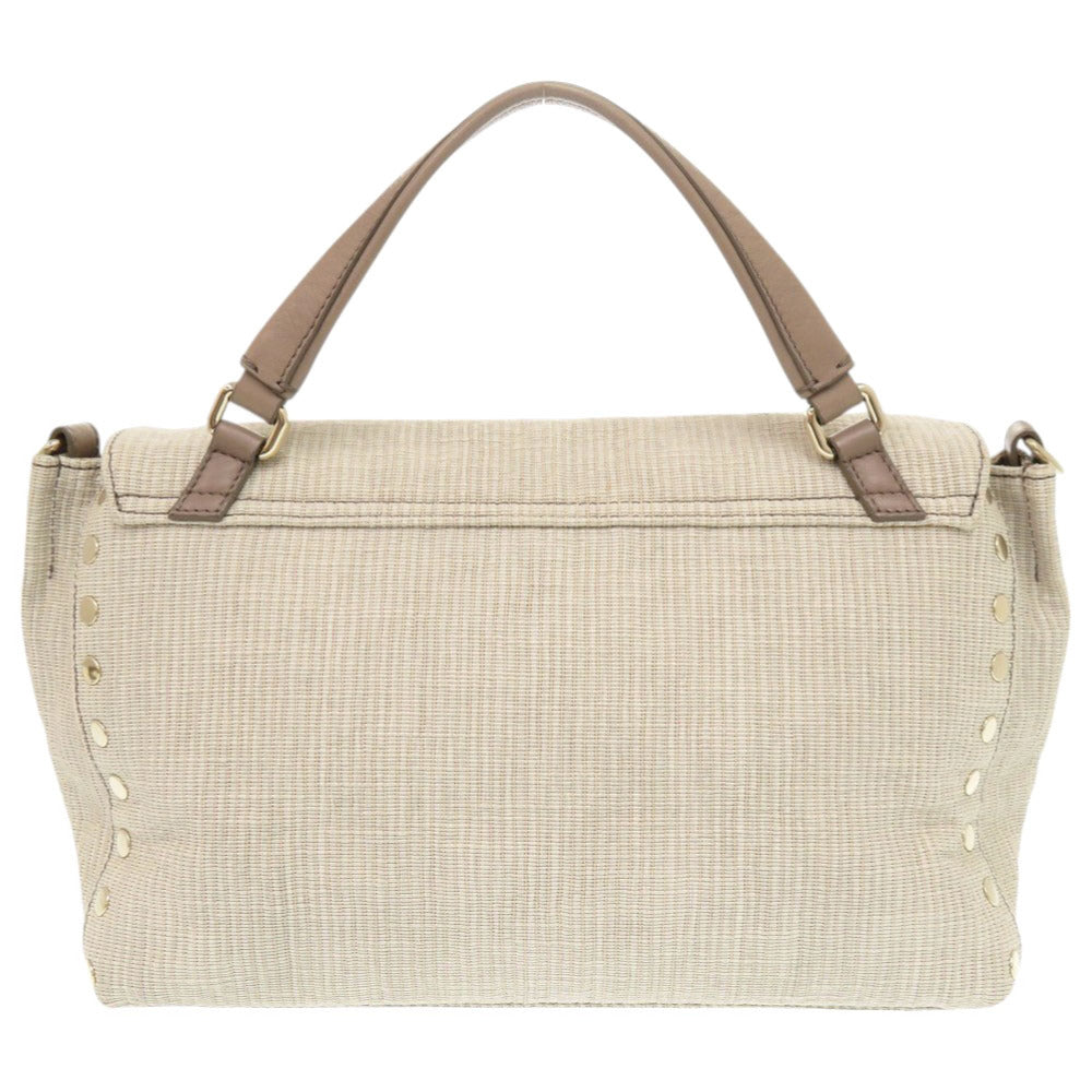 美品 ザネラート ポスティーナ キャンバス ベージュ 2WAY ハンドバッグ ショルダーバッグ 1000【中古】ZANELLATO