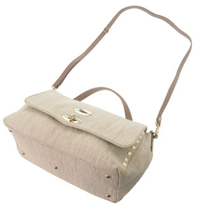 美品 ザネラート ポスティーナ キャンバス ベージュ 2WAY ハンドバッグ ショルダーバッグ 1000【中古】ZANELLATO