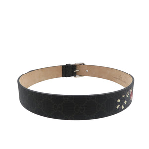 新品同様 グッチ 434520 スネーク GG柄 GGスプリーム 75/30 シルバー金具 ブラック レッド ベルト 1009【中古】GUCCI