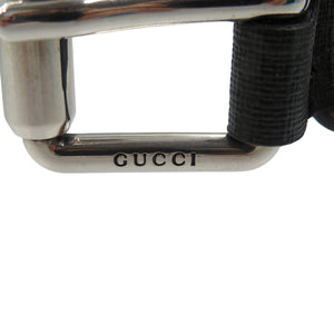 新品同様 グッチ 434520 スネーク GG柄 GGスプリーム 75/30 シルバー金具 ブラック レッド ベルト 1009【中古】GUCCI