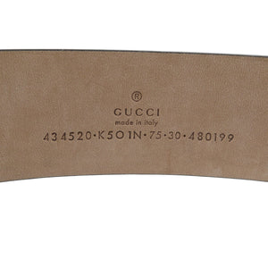 新品同様 グッチ 434520 スネーク GG柄 GGスプリーム 75/30 シルバー金具 ブラック レッド ベルト 1009【中古】GUCCI