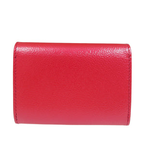 美品 ブルガリ レザー ゴールド金具 レッド クリップ カードケース 名刺入れ 1015【中古】BVLGARI