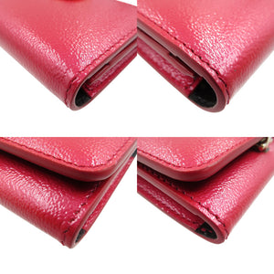 美品 ブルガリ レザー ゴールド金具 レッド クリップ カードケース 名刺入れ 1015【中古】BVLGARI