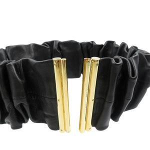 新品同様 ジルサンダー ギャザー 2020年モデル レザー ゴールド金具 ウエスト ベルト 1037【中古】JIL SANDER