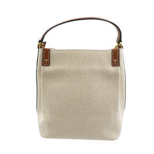 新品同様 トリーバーチ キャンバス レザー ゴールド金具 ベージュ ブラウン 2WAY ショルダーバッグ ハンドバッグ 1045【中古】TORY BURCH